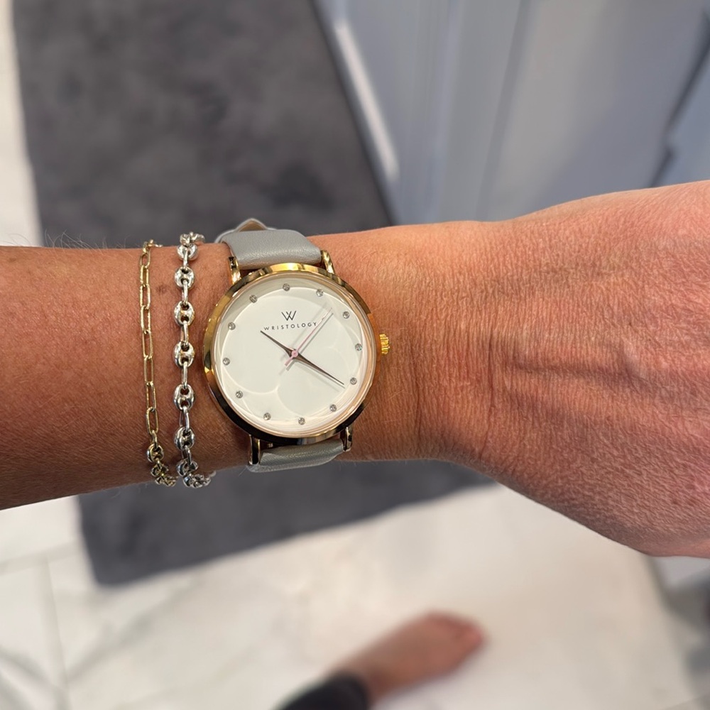 Wristology grey leather watch